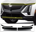 BOGAR TECH DESIGNS for Cadillac Lyriq 2023-2026 Front Chrome Delete – Precut Vinyl Overlay Kit, Gloss Black Blackout Trim