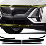 BOGAR TECH DESIGNS for Cadillac Lyriq 2023-2026 Front Chrome Delete – Precut Vinyl Overlay Kit, Gloss Black Blackout Trim