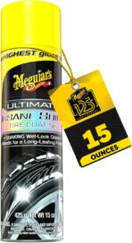 Meguiar's G190315 Ultimate Insane Shine Tire Coating, gives a Finish that Creates a Lasting Wet-Look for a Classic Black Shine, Easy to Use, No Hassle, No Mess, Ultimate Protection, 15 Oz Aerosol Can