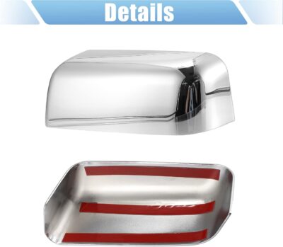 X AUTOHAUX Pair Car Exterior Chrome Plated Power Top Half Mirror Cover Cap for Ford F-150 FX4 XLT 2004-2008 - Image 6