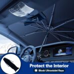 2026 Windshield Sun Shade Umbrella, Foldable Car Umbrella Sunshade with UV Block Car Front Window (Heat Insulation Protection) for Auto Windshield Covers Trucks Cars (Large) - Image 3