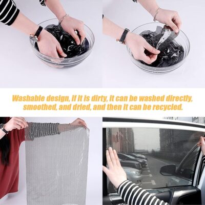 Car Side Window Sunshade, 4 PCS Static Cling Films Stickers Sun Shade UV Rays Privacy Protector, Reuseable Washable Sun Shade for Most Cars, Vhicles, SUV - Image 4