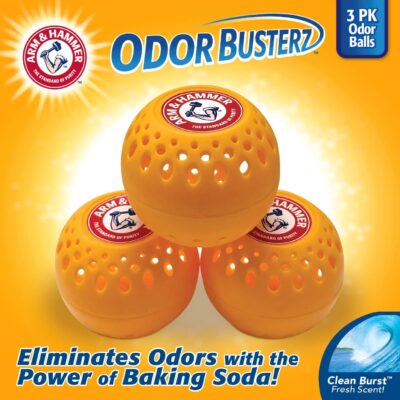 Arm & Hammer OdorBusterz® Odor Eliminator Balls, Clean Burst, 3 Count – Baking Soda Odor Control for Closets, Drawers, Hampers & Small Spaces - Image 3