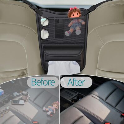 Car Back Seat Organizer with Double-Sided Storage & Tissue Holder - Universal Fit for Sedans, SUVs & Trucks - Durable Car Storage Pocket for Phones, Water Bottles & Essentials - Image 6