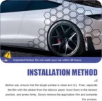 30 Grids Honeycomb Graphics Car Door Decals, Reflective PVC Car Side Body Sticker, Auto Body Modification DIY Vinyl Decal, Universal for Most Cars (Black) - Image 5