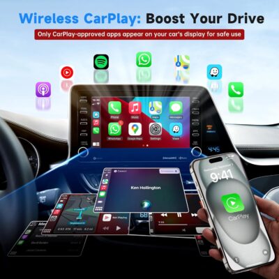 Wireless CarPlay Adapter for iPhone, Super mini Compact 2-in-1 Dongle for Apple iOS 10+, Convert Wired to Wireless CarPlay, Instant Connectivity, Fit for Cars from 2016 with Built-in CarPlay - Image 4