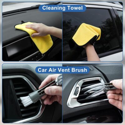Viewsun Windshield Cleaner Tool, 13Pcs Car Interior Cleaning Kit, Car Detailing Kit Interior Cleaner, Car Detailing Brushes, Car Cleaning Gel, Inside Cleaning Supplies Accessories for Women Men - Image 8