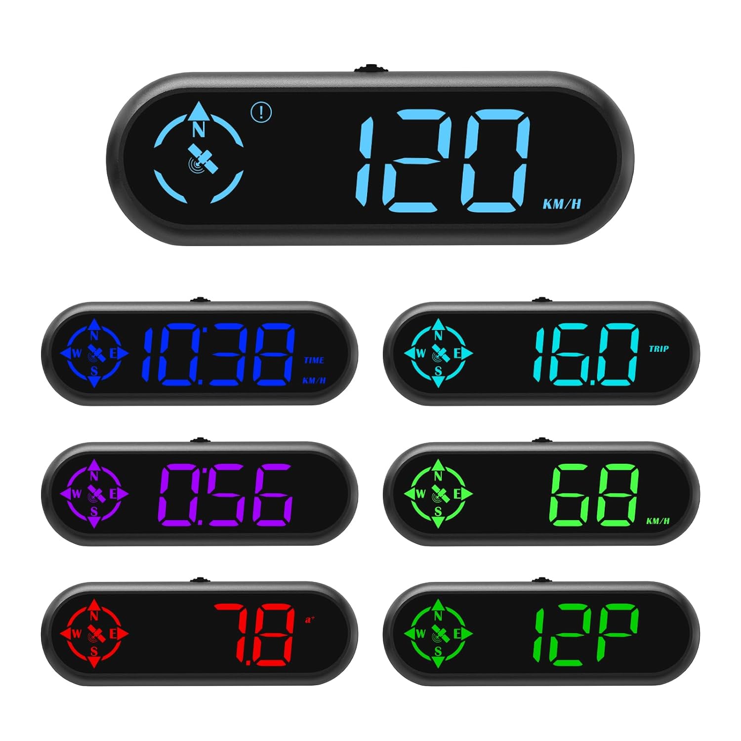 71LZtBadJ4L._SL1500_.jpg G9 Heads Up Display for Car Smart Speedometer HUD Shows Speed, Time, Trip Distance/Duration, 0-100km/h Time Direction with 7 Adjustable Color Modes. - Image 1