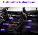 4-in-1 RGB Car Interior Lights with APP Control, Music Sync Mode, 12V LED Strip Light Kit for Car, Truck, SUV – Smart Ambient Lighting with Color Changing & Sound Activated, Car Charger Included - Image 6