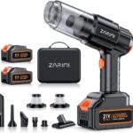 Car Vacuum Portable Cordless, 50000Pa High Power Rechargeable Dust Buster with 2 Batteries & Charger, 6-in-1 Handheld Vacuum Cleaners for Home, Car, Pet Hair, Keyboard, Graphite Black