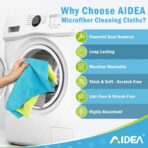 AIDEA Microfiber Cleaning Cloth-50PK, Soft Microfiber Towels for Cars, Absorbent Cleaning Rags, Lint-Free Streak-Free Wash Cloths for House, Kitchen, Window(12in.x12in) - Image 3