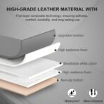 Car Seat Cover for Luxury & Comfort - PU Leather, Anti-Slip, Full Wrap Protection with Storage Pocket for Bottom Cushion - Universal Fit for 95% of Vehicles (Gray,1 Piece) - Image 3