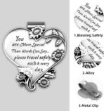 Heart-Shaped Car Visor Clip, Car Visor Medal Accessories, Driving Safety Prayer Bless Religious Gift for Family, Friends, New Drivers - Image 2