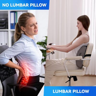 Lumbar Support Pillow for Office Chair, Gaming Chair, or Car, Memory Foam Cushion with Breathable Ventilated Mesh and Adjustable Straps for Long Lasting Back Support Ergonomic Suitable Gift - Image 6