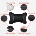 Car Neck Pillow 2 PCS,Universal Soft Breathable Leather Car Neck Pillow Comfortable Head Neck Rest Support Cervical Pillow for Travel Car Seat Driving & Home - Image 4