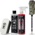 Mr. Detroit - 4pc Wheel & Tire Care Kit Powerful Wheel Cleaner, High-Gloss Tire Shine, Drill Wheel Brush with Soft Wool Microfiber Bristles, Hex Logic Applicator Pad (CL-4DHP062)