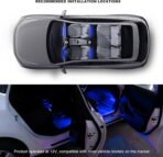 Car LED Strip Light, 12V 24 LEDs Neon Ambient Lighting Night Light w/Cigarette Adapter Plug, Under Dash Atmosphere Lights Decorative Lamp (Blue, USB Port) - Image 5