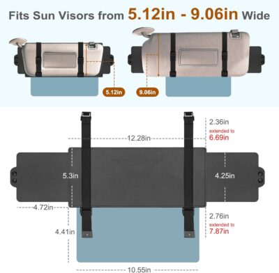 Sun Visor Extender for Car, Visor Extender Sun Blocker, Sun Visor Extender with Anti-Glare Lens Blocks UV & Sunlight, Adjustable Car Sun Visor for Safe Driving (1 Pack) - Image 5