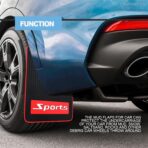 4PCS Car Mud Flaps Rubber Mudguard Soft No Collision Front and Rear Fender Splash Guards Mud Flaps, Universal for Cars SUV, Short - Image 4