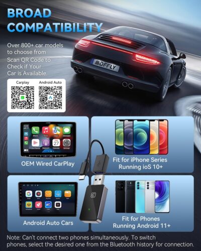 Wireless CarPlay Adapter for iPhone 2025 Upgraded, for Apple CarPlay Wireless Adapter, Plug and Play, Convert Wired Carplay for iOS 10+ - Image 6