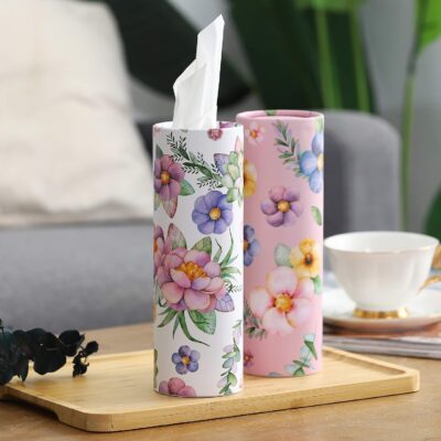 200 Sheets Car Tissues Holder with Facial Tissues 3-ply Travel Tissue Tubes 4 PK Tissues Box Container Perfect Fit for Car Cup Holder Cylinder (Pink) - Image 3
