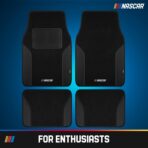 NASCAR Car Floor Mats, Carpet & Black Leather Design Car Mats, Universal-Fit All-Weather Car Floor Mats with Built-in Heel Pad & Anti-Slip Backing, Durable Odorless Automotive Interior Accessories - Image 9