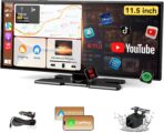 Largest 11.5 inch Wireless CarPlay Screen for Car,Built-in N-etflix/YouTube/TikTok and other apps,A-pple CarPlay & Android Auto screen with1080P Backup Camera/Navigation/Voice Control,for All Vehicles