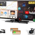 Largest 11.5 inch Wireless CarPlay Screen for Car,Built-in N-etflix/YouTube/TikTok and other apps,A-pple CarPlay & Android Auto screen with1080P Backup Camera/Navigation/Voice Control,for All Vehicles
