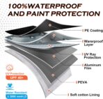 Half Car Cover Top, Snow Car Cover for Compact SUV with Cotton Liner, Sunroof & Windshield Cover for Ice and Snow, All Weather Vehicle Body Cover for Sun, Rain, Dust, Fit SUV 178-189 inchs - Image 5