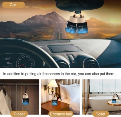Car Air Freshener Hanging 2 Pack Car Air Fresheners Diffuser - Mahogany Teakwood Fragrance Oil Air Diffuser for Car, 45+ days Long Lasting Car Fresheners Fragrance, Two 0.27 FL OZ/8ML Made in USA - Image 8