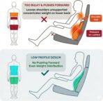 Big Hippo Ergonomic Memory Foam Lumbar Support Pillow for Car and Office Chair – Thick Lower Back Support Cushion for Driving, Gaming, and Long Sitting – Adjustable Strap, Relieves Lower Back Pain - Image 3