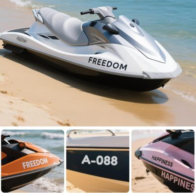 2 Pack Custom Boat Registration Numbers & Name Decal - Personalized Vinyl Boat Stickers - UV/Fade Resistant, Marine Lettering for Hulls & Windshields, Auto, Car, Window, Business, Glass, Truck - Image 4