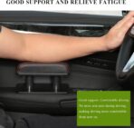 Car Armrest Pad, Adjustable Height Left Elbow Support Anti-Fatigue Car Door Arm Rest Cushion, Leather Central and Side Booster Pad Relieve Driver's Arm Fatigue, Car Accessories (Black & Red) - Image 4