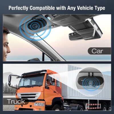 Bluetooth Car Speaker Phone: Hands Free Calling Kits 6W in car Speakerphone for Safe Driving - Support Siri Google Assistant Voice Calls/Motion Auto ON Off - BC990P - Image 2