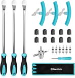 DURATECH 14.5" Steel Tire Spoons Tool Set, 24-Piece Tire Bar Removal Set with Rim Protectors, Valve Core Tools and Storage Bag, Tire Changing Iron Tool Kit for Motorcycle, Bicycle, ATV and Lawn Mower
