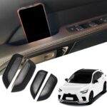 Car Door Handle Pocket Organizer Inserts for Lexus RX 2023 2024 2025 2026 Accessories Car Pocket Organizer Front Rear Door Grab Inner Tray Box (4PCS Black TPE Storage Box-4 Door) (Black)
