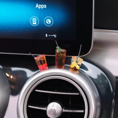 4 Pcs Cute Mini Drinks Car Rearview Mirror Dashboard Decor, Funny Beverage Dash Decorations, Kawaii Ornament Interior Accessories for Home Office - Image 7