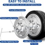 16"Wheel Simulators,16"8 Lug Stainless Steel Hubcaps with Wheel Lug Bolts Kit,Polished Finish,2Front Wheels/2Rear Wheels,Wheel Simulators Suitable for Ford E350/E450 (1992-2016,2018-2021;2017Not Fit) - Image 8
