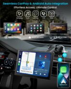 IK9 9" Wireless CarPlay & Android Auto Screen, Portable Car Stereo with 4K Dash Cam & 1080p Rear Camera, CarPlay with Backup Camera, Touch Screen GPS Display, Mirror Link, Apple Car Play Screen - Image 2