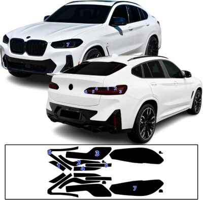 BOGAR TECH DESIGNS Full Headlight Taillight Tint Kit Compatible with BMW X4 2022-2025, Dark Smoke - Image 8