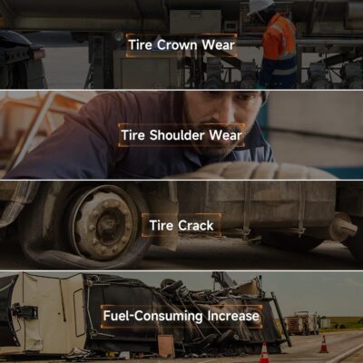 GUTA Trailer Tire Pressure Monitoring System - RV TPMS, 4 Sensors, 6 Alert Modes, Power Saving Display, Long Sensing Distance, Without Repeater, for Maximum 3 Trailers (T1/T2/T3), for Camper, RVs - Image 4