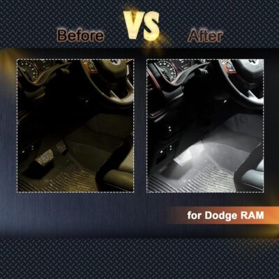 LED Interior Courtesy Lights Footwell Lights Under Dashboard Courtesy Floor Lamp for Dodge RAM,for Durango,Nitro,for Jeep Wrangler,Liberty,Grand Cherokee,18-SMD Under Hood Lamp (White) - Image 6