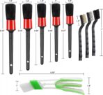 10pcs Auto Car Detailing Brush Set Car Interior Cleaning Kit Includes 5 Boar Hair Detail Brush,3 Wire Brush, 2 Air Vent Brush for Cleaning Car Interior Exterior, Dashboard Engines Leather Wheel - Image 5