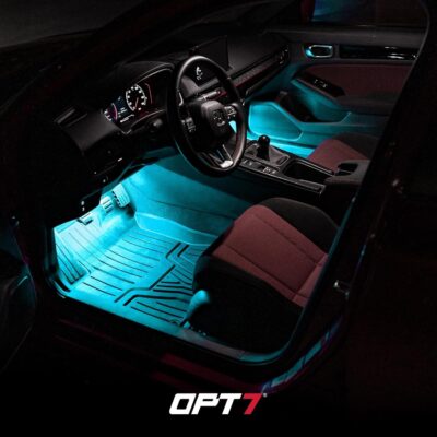 OPT7 Aura Pro 6PC Double LED Interior Strip Lights with APP & Remote Control, Multicolor Mode, Sound Active Inside Ambient Lighting Kit, Truck SUV RV Footwell Floor Decor, 12V Car Charger - Image 9