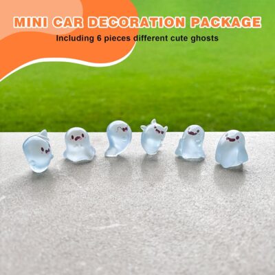 Luminous Ghost Car Dashboard Decor, 6PCS Fun Ghost Car Dash Decorations, Rear View Mirror Ornament, Interior Accessories for Home Office - Image 5