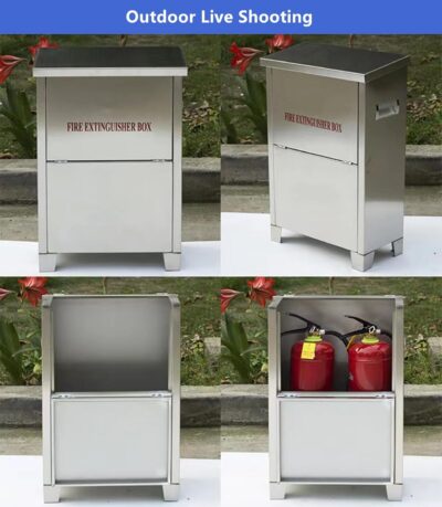 Stainless Steel Fire Extinguisher Cabinet for 5-10 pounds Extinguisher 20'' x 12.7'' x 6.9'' Accommodate Two Extinguisher Indoor/Outdoor Ground Fire Extinguisher Box Waterproof Dustproof - Image 6