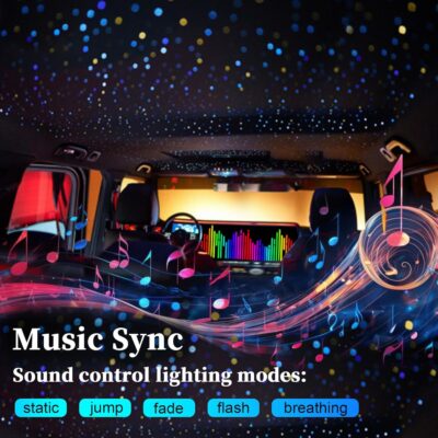 Twinkle & Meteor Starlight Headliner Kit for Car 0.03in x 9.8ft 750 Strands for Ambient Interior Decor 16W RGBW Fiber Optic Star Light Engine, 200 White Shooting Stars - Image 5
