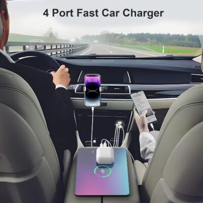78W 4 Port 12V USB Outlet Car Charger, Super Fast Dual PD3.0 & QC3.0 Multiple USB Port for Car, USB C Cigarette Lighter Replacement 12 Volt Socket Waterproof for Marine Boat Motorcycle RV Golf Cart - Image 3