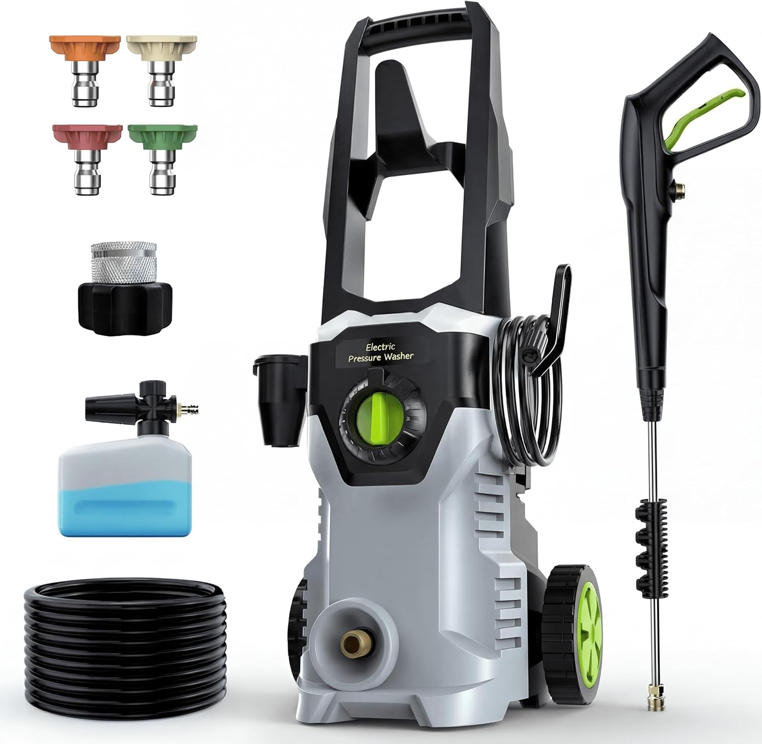 71MMDvaSSLL._AC_SL1500_.jpg Power Pressure Washer with 4 Quick Connect Nozzles, Portable Washer with Foam Cannon, for House/Driveway/Patio Cleaning - Image 1