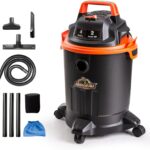 Armor All VO405P 0901 4 Gallon Wet/Dry Vac 2.0 Peak HP Shop Vacuum with Nozzles & Brush,Black/Orange